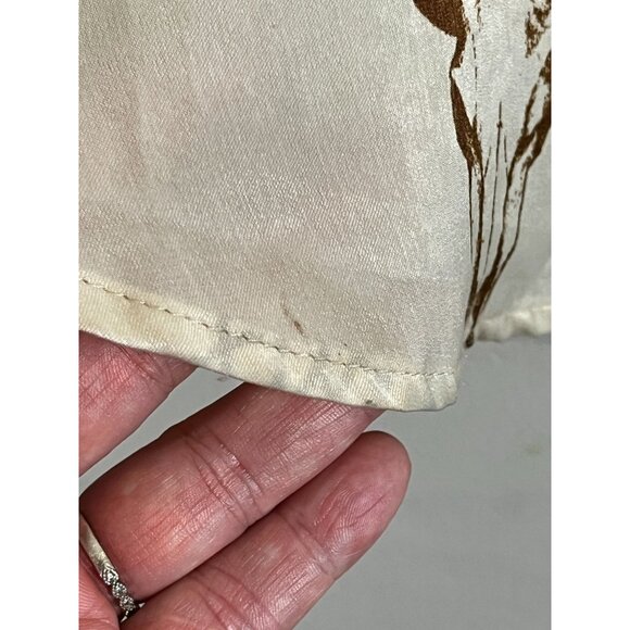 Retro Western Cowgirl Shirt Tan L Country Farm Classic Chic Concert Preppy 80s - Picture 13 of 13